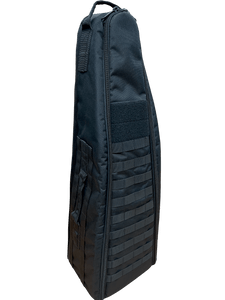 black narrow bag with molle