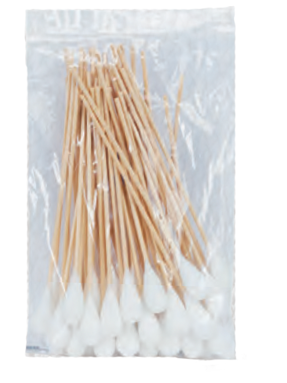 INDUSTRIAL COTTON TIP SWABS - 50-Pack (6" x 12mm)