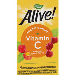 Natures Way Alive! Organic Vitamin C 120c front label