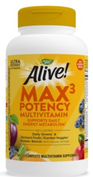 Natures Way Alive! Max3 Max Potency Daily Multivitamin without Iron 180T