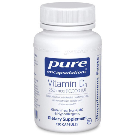 Pure Encapsulations Vitamin D3 250 mcg (10,000 IU) 120c