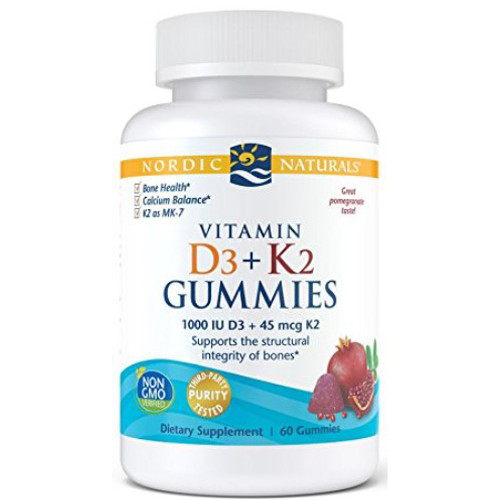 Nordic Naturals Vitamin D3+K2 Pomegranate 60 gummies