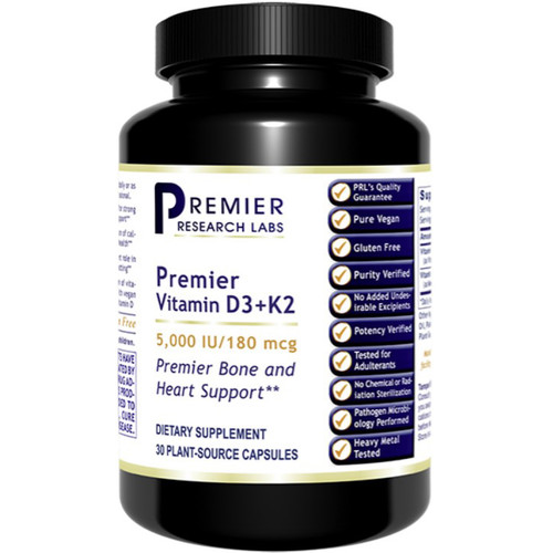 Premier Research Labs Premier Vitamin D3 + K2 30 plant source capsules