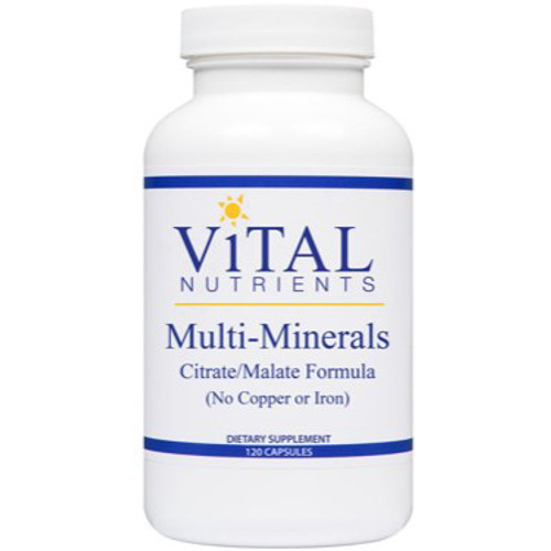 Vital Nutrients Multi-Minerals Citrate/Malate Formula (No Copper & Iron) 120vc