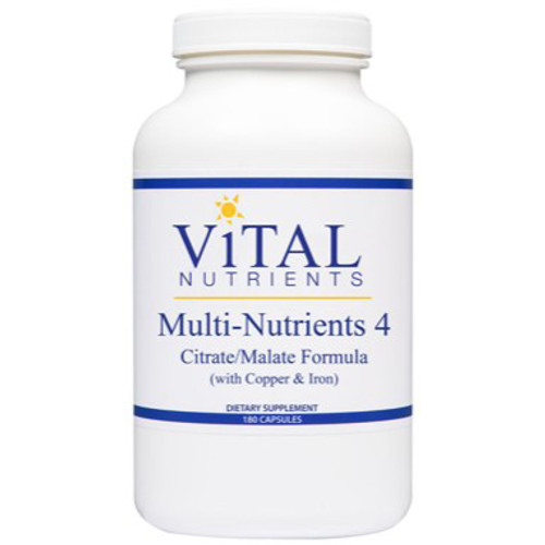 Vital Nutrients Multi-Nutrients 4 Citrate/Malate Formula (with Copper & Iron) 180vc