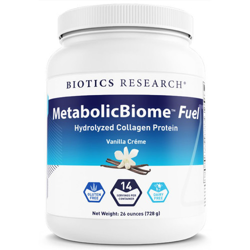 Biotics MetabolicBiome Fuel Hydrolyzed Collagen Protein Vanilla Creme 26 oz. (728 g)