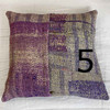 A mixture of purple hues form the vintage textured cotton cushion cover from 40 year old cotton cloth. Slow fasion style.