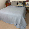 With the Indigo Blue quilt under our baby blue cotton coverlet, you achieve a different look.