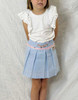 Apron Girls Linen Pleated Half Apron Baby Blue With Lace