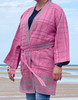 Vintage Kantha Kimono Bohemian Pink Jacket