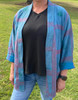 Vintage Kantha Kimono Coat Rugged Bohemian Blue Jacket