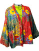 Kimono Vintage Kantha Floral Bohemian Swing Jacket XXL