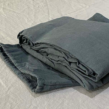 Linen Fitted Sheet - Heritage Linen Collection - Queen Size - Slate