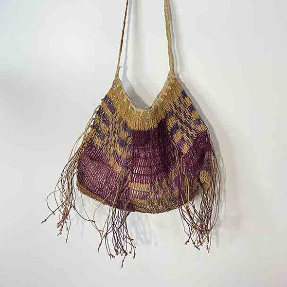 Bilum PNG Natural Fibre Bag Traditional Hand Woven Carryall Ideal Shopping