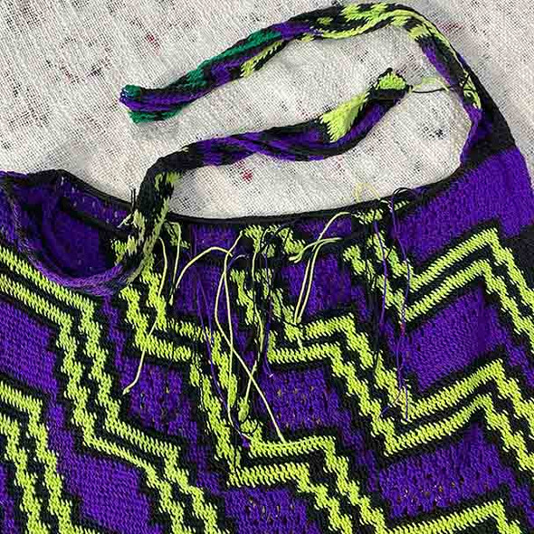 Authentic Bilum Tribal PNG Artisan Bag Vibrant Hand Woven Shoulder Tote Bohemian Chic 