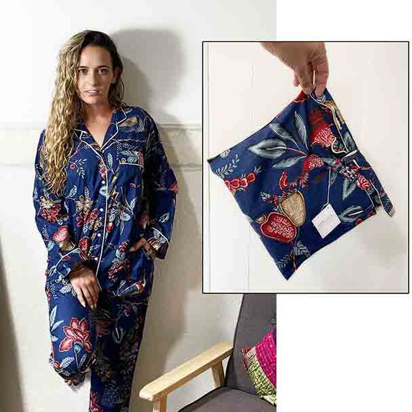 Cotton Women's Designer Sleepwear - Cotton Pyjamas Lapis