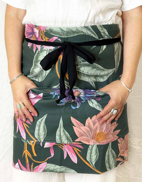 Barista Cafe Cotton Apron Floral Heavy Duck Canvas with Pocket Adult XXXL