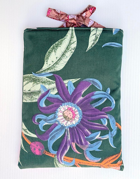 Book Sleeve Quilted Tech Pouch With Tie Closure