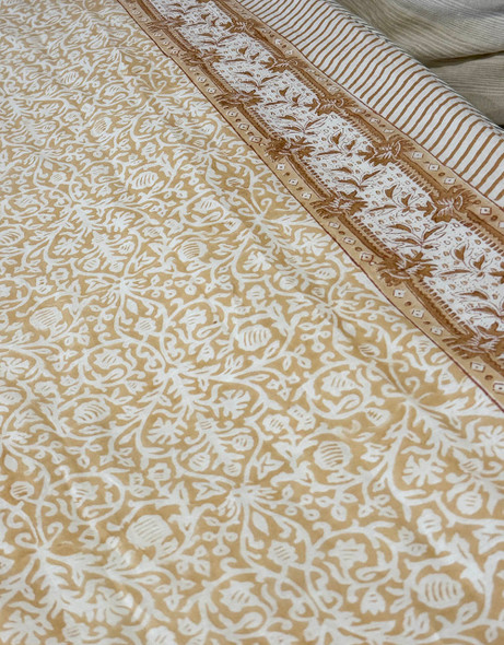 Cooling Cotton Block Printed Reversible Soft- rust K/Q