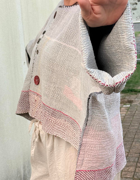 Festival Kantha Long Sleeve Large  Kimono Jumper 