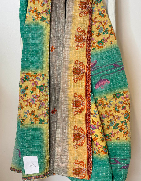 Vintage Kantha Quilt Cotton Reversible Biodegradable Natural Fibre