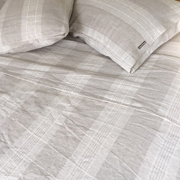 Linen Bed Sheets Q/K - Striped Yarn Dyed Linen