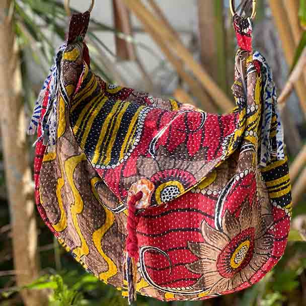 Boho Hippy Vintage Kantha Handbag 6 - Yummy Linen