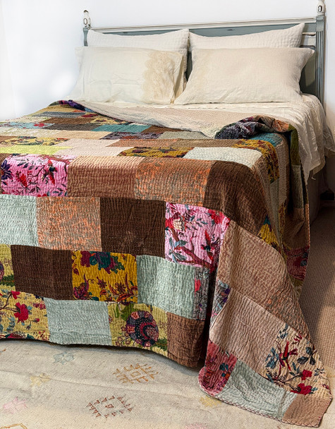 Rich warm tones feature in our Royal patchwork velvet blanket. They are large and luxurious and will fit sizes from double to super king.