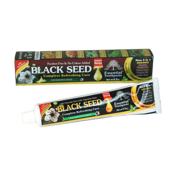 BLACK SEED Toothpaste, Natural Organic Formula, Fluoride Free & Vegetable Base 