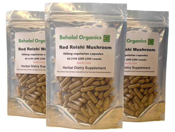 Reishi Mushroom Vegan Capsule (500mg) - Behalal Organics