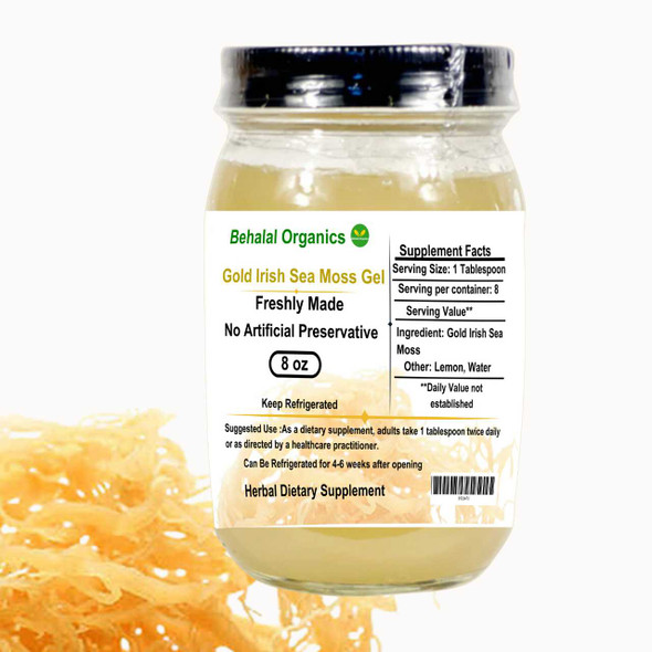 Sea Moss Gel -Wildcrafted Irish Sea Moss Behalal Organics