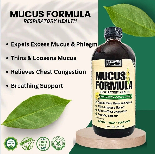 Mucus Formula with Mullein, Ginger & Sea-Moss By Livingston Natural Herbal Labs