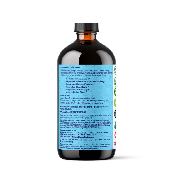 Plant-Based Omega 3 Complex, 16 oz - Herbal Supplement for Heart and Brain Health