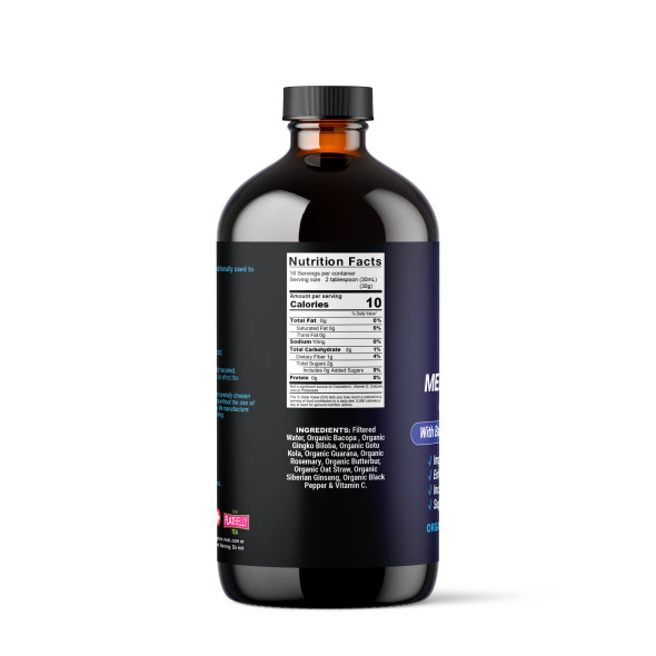 Memory & Focus Brain Health Supplement - Plant-Based Formula, 16 oz