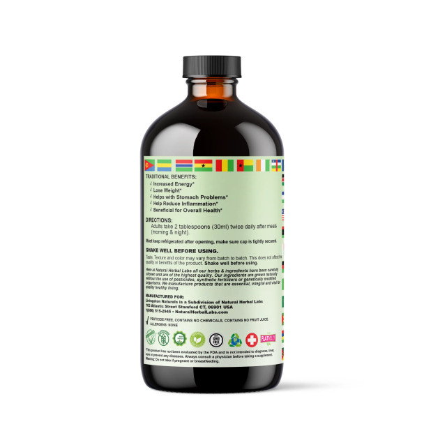 Kola Nut Bitters with Garlic, Ginger, and Moringa - Natural Herbal Supplement