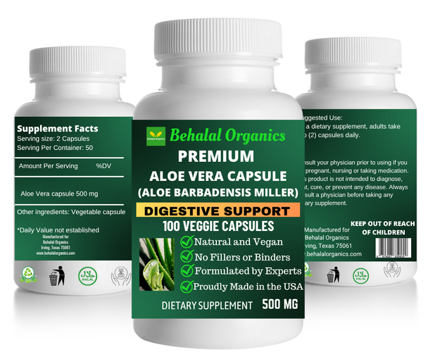Aloe Vera Capsules – 500mg Per Capsule