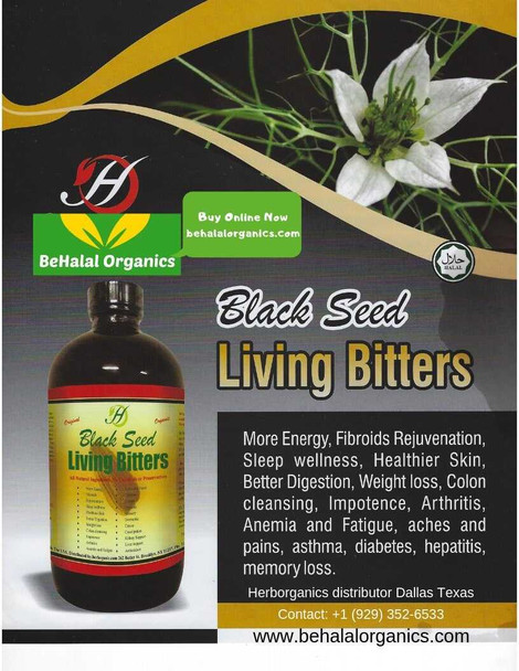 Black Seed Living Bitters Organic Detox Health Remedies Original Herbal Drink ~ 16oz 