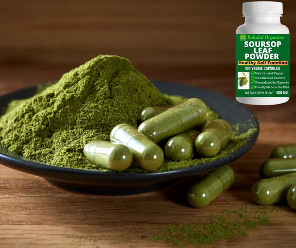 Soursop Graviola (Annona muricata) 500 mg, Healthy Cell Function*, 100 Veg Capsules