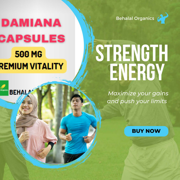 Behalal Organics Damiana 500 mg Quick release 100 Capsules