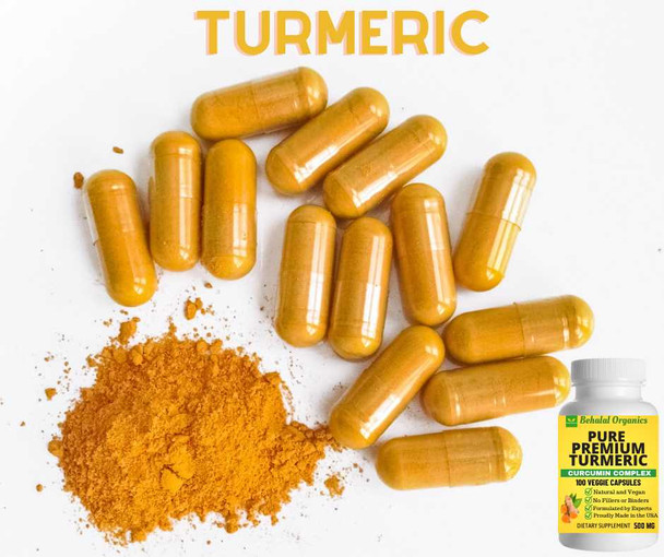 Turmeric Curcumin 500 mg, Herbal Supplement for Antioxidant Support, 100 Capsules 