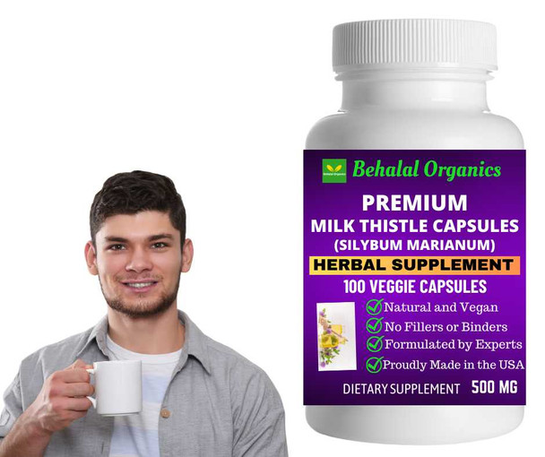Milk Thistle 100 Quick Release Capsules - 500mg Per Capsule Behalal Organics