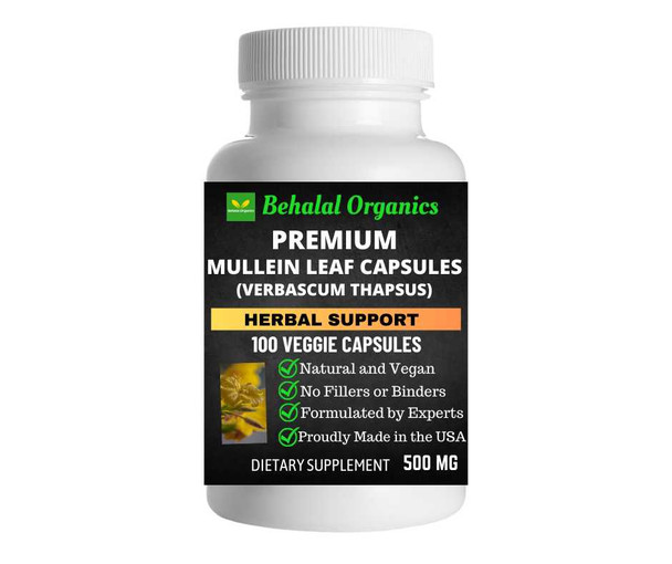 Mullein Leaf 100 Quick Release Capsules - 500mg Per Capsule Behalal Organics