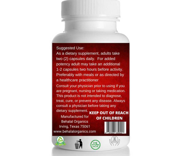 Ashwagandha 100 Quick Release Capsules - 500mg Per Capsule Behalal Organics