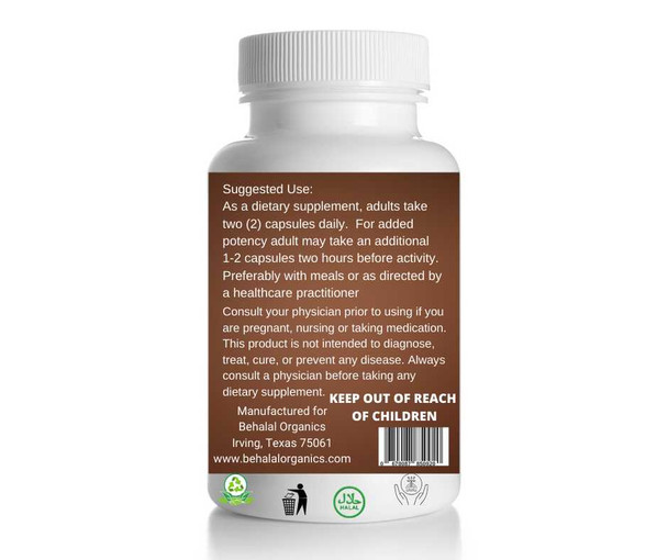 Burdock root capsules 100 Quick Release Capsules - 500mg Per Capsule Behalal Organics