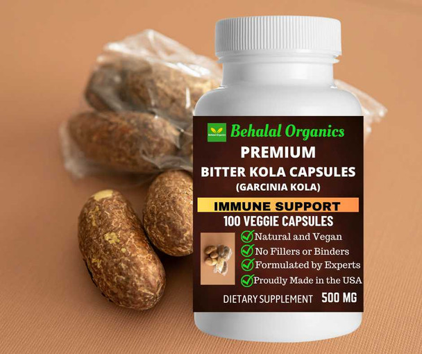Bitter kola 100 Quick Release Capsules - 500mg Per Capsule Behalal Organics