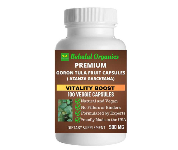 Gorontula fruit 100 Quick Release Capsules - 500mg Per Capsule Behalal Organics