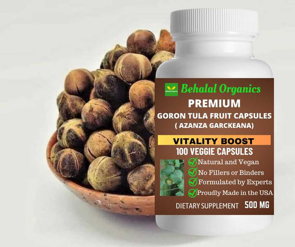 Gorontula fruit 100 Quick Release Capsules - 500mg Per Capsule Behalal Organics