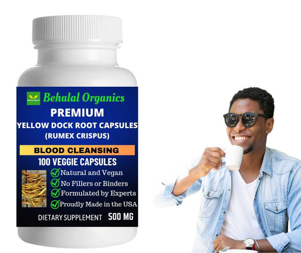 Yellow Dock Root 100 Quick Release Capsules - 500mg Per Capsule Behalal Organics