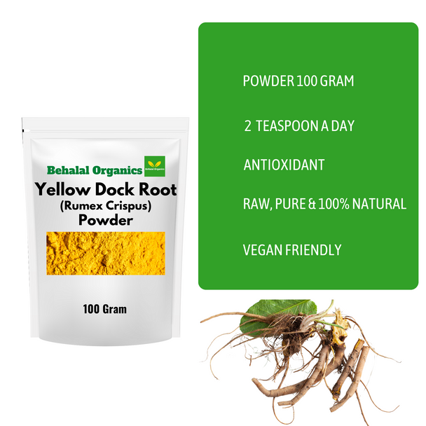 Yellow Dock Root Powder(Rumex Crispus) Behalal  Organics