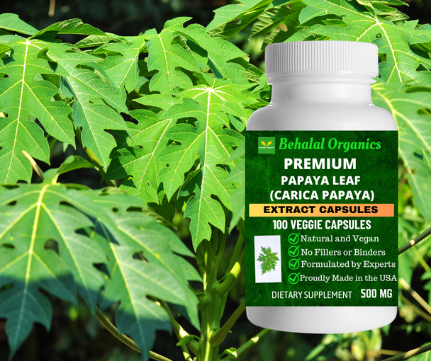 Papaya leaf extract 500mg Veg Capsules